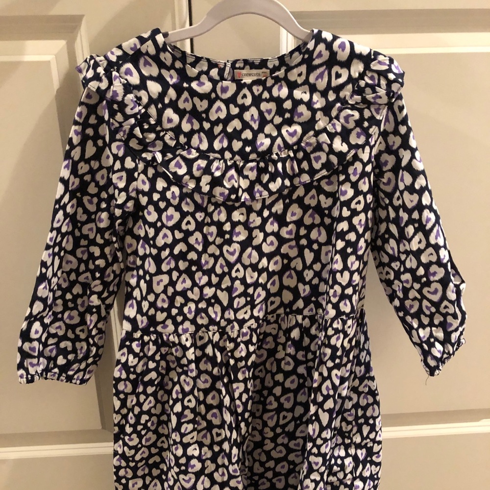CrewCuts- Navy/White/Lavender Ruffle Top Dress